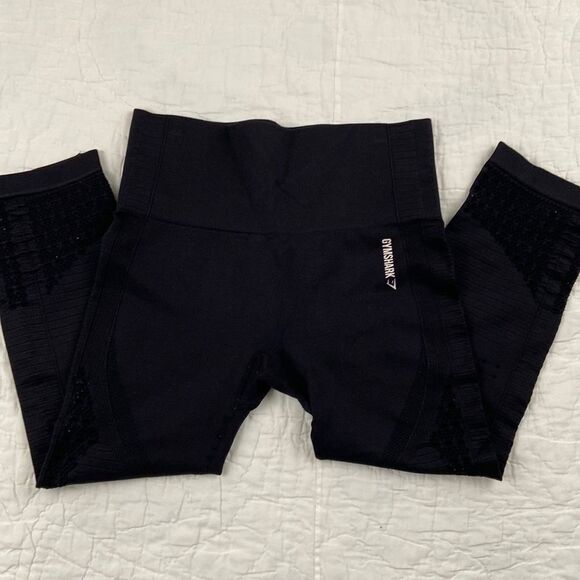 Gymshark Cropped Cutout Ribbed Workout Leggings size Small - Picture 1 of 8